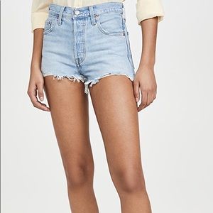 Levis 501 high rise button fly cut off shorts size 24